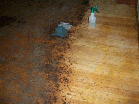 grimy floor after carpet pulled up